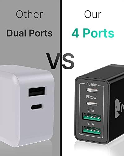 Aiminu 40 W 4-Port USB C Wall Charger Block 3-Pack – Efficient PD Fast Charging Solution for i Phone 15/14/13/12/11/Pro Max, i Pad & Android Devices – Ideal for Home, Travel, and Multi-Device Power Needs