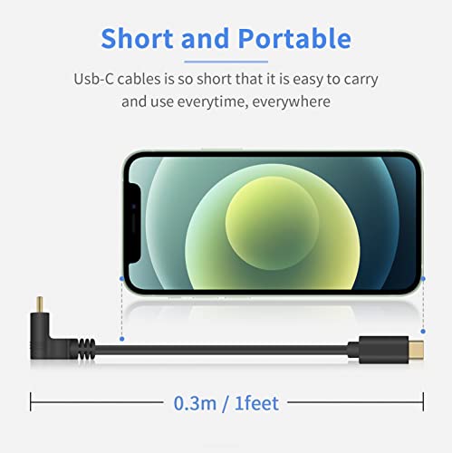 High-Performance Poyiccot 1 ft Short USB C to USB C Cable – 240 W Rapid Charging & 40 Gbps Thunderbolt 4 Data Transfer – Right Angle Design for Enhanced Space Efficiency & 8 K@60 Hz Video Compatibility – Ideal for i Phone, Mac Book, and Surface Pro Users
