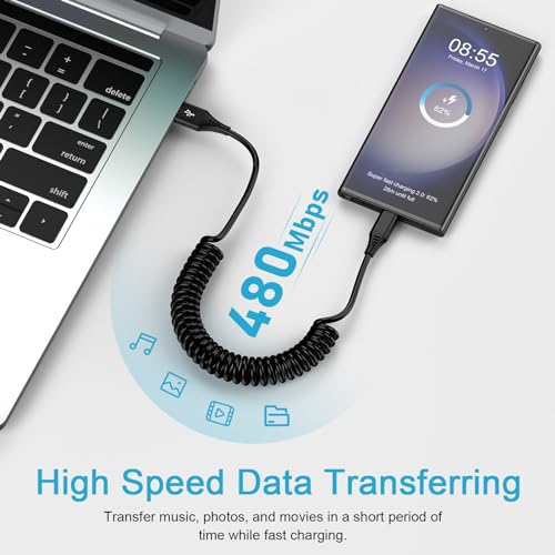 6 ft Fast Charging USB A to Type C Cable – 5 Pack for Samsung Galaxy S24, A55, A35, Z Fold5/4/3 – Durable and Versatile Charger Cord with Enhanced Compatibility for Everyday Use