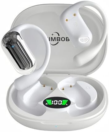 Revolutionary Bluetooth 5.4 Open Ear Wireless Earbuds with 50-Hour Battery Life – Secure Earhook Design for Ultimate Comfort in Running, Fitness, and Yoga – Stay Aware and Active with Lightweight Air Conduction Technology and Intelligent LED Charging Case for Dynamic Lifestyles