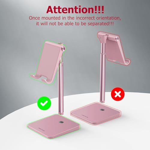 Cell Phone Stand, OMOTON Adjustable Angle Height Desk Phone Dock Holder for iPhone SE 2/11 / 11 Pro/XS Max/XR, Samsung Galaxy S20 / S10 / S9 / S8 and Other Phones (3.5-7.0-Inch), Rose Gold – Enhanced Compatibility and Speed