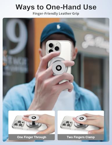 Elevate Your Mobile Experience with the EWA Mag One Ultra Phone Grip: Sleek Leather Finger Strap, Dual-Sided Magnetic Functionality, and 360° Rotatable Kickstand for Effortless Hands-Free Viewing – Perfect for Video Calls and Selfies – Slim, Portable Design Available in Elegant Colors – Strong Grip for Heavy Devices – Innovative Magnetic Snap Technology for Versatile Compatibility with Accessories – Ideal for Home, Office, and Travel Use – Experience Ultimate Convenience with a Durable, Multi-Angle Stand and Detachable Features for Maximum Flexibility – Redefine Your Smartphone Interaction with This Functional, Stylish Grip Solution.