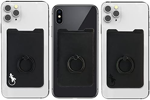 Gecko Universal Phone Ring Wallet – 360° Swivel Grip with Strong Adhesive for Credit Cards and Cash – Enhanced Stability and Comfort for Selfies, Videos, and Everyday Use – Compatible with All Cell Phone Models – Durable, Magnetic Mount Ready – Gray Finish – 90-Day Satisfaction Guarantee