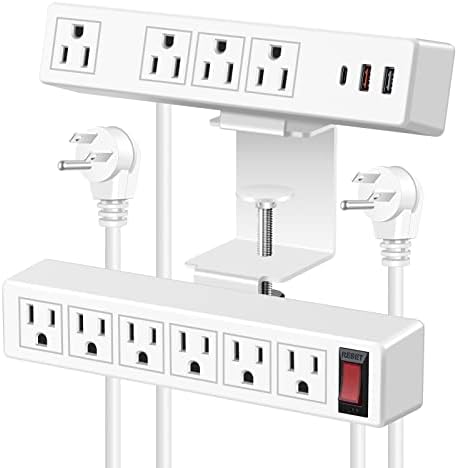 Maximize Workspace Efficiency with VILONG’s Dual Layer Desk Clamp Power Strip – 10 Outlet & 3 USB Charging Station, 20 W Edge Mount Surge Protector with 3 Ft Extension Cord for Home & Office Use – Clutter-Free Power Solution for All Devices