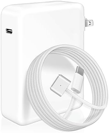 Ultra-Fast 140 W Charger for Mac Book Pro & Air – 2023-2021 Compatibility with 6.6 ft USB-C to Magnetic 3 Braided Cable – Rapid Charge Your Device in Under 90 Minutes with Enhanced Safety Features – Perfect for M1 & M2 Chips – Durable, Tangle-Free Design for On-the-Go Charging – 12-Month Replacement Guarantee Included