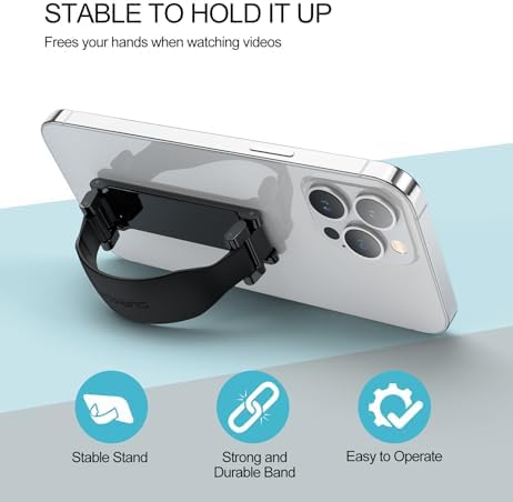 SURITCH 2-in-1 Silicone Phone Grip and Kickstand Holder – Universal Finger Loop Strap for Superior Stability and Comfort, Compatible with i Phone, Samsung, and Most Cases, 3.15″ Black – Premium Drop Protection and Effortless Hands-Free Viewing Solution