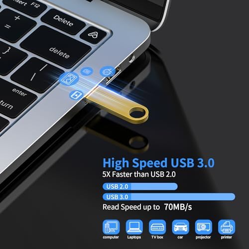Wooolken 5 Pack Sleek Metal 64 GB USB Flash Drives – Durable USB 2.0 Memory Sticks with Keychain for Effortless Data Storage and Transfer on PC & Laptop – Perfect for Professionals and Students