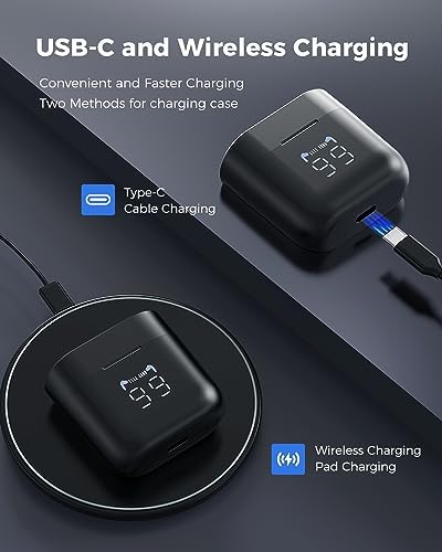 W28 Advanced Bluetooth 5.3 True Wireless Earbuds – 48-Hour Battery Life, Superior Hi-Fi Sound, IPX6 Sweatproof Design, LED Display & Qi-Compatible Charging Case for Ultimate Sports Performance and Everyday Use