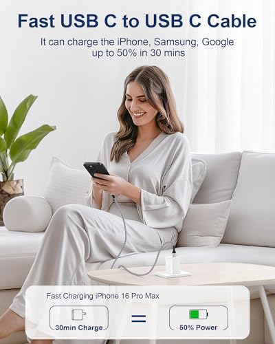 Elevate Your Charging Experience: i Phone 16 e Fast Charge Duo – Superior 2-Pack of 20 W USB C Power Adapters with Extra Long 10 FT Braided Cables for Maximum Flexibility and Compatibility – Ideal for i Phone 16/16 e/16 Pro/16 Pro Max/15/15 Pro & i Pad – Portable, Quick, Tangle-Resistant Charging Solution Designed for Modern Lifestyles