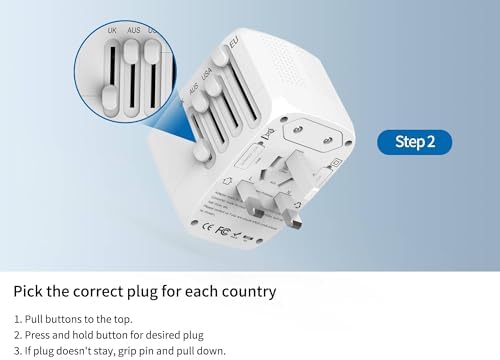 Ultimate International Travel Adapter & Voltage Converter 220 V to 110 V – Fast Charging Solution for Smartphones, Laptops, and Hair Tools – Perfectly Engineered for Global Compatibility Across the US, UK, Europe, and Australia – Essential Travel Accessory for Tech Savvy Travelers