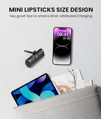 Ultra-Compact 5000 m Ah Power Bank with Built-in USB C Cable for i Phone 15 Pro Max – Reliable Portable Charger for i Phone 14/13, Samsung, Google, and More – Fast Charging Solution for On-the-Go Power Needs (Black)