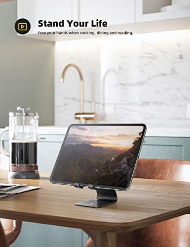 Versatile Multi-Angle Adjustable Tablet Dock for Enhanced Viewing – Premium Cradle Stand Compatible with i Pad Pro, Galaxy Tab, Fire HD & More – Perfect for Work, Entertainment, and Video Conferencing – Lightweight, Sturdy Design with Modern Aesthetic for Home or Office Use