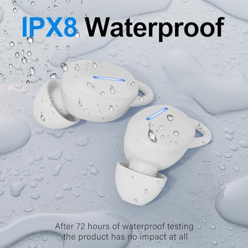 IPX8 Waterproof Wireless Earbuds with Touch Control – Bluetooth 5.3 Headphones for Sports & Workouts, Deep Bass Sound, Ergonomic Fit, and 30-Hour Playtime for Ultimate Audio Enjoyment and Active Lifestyle
