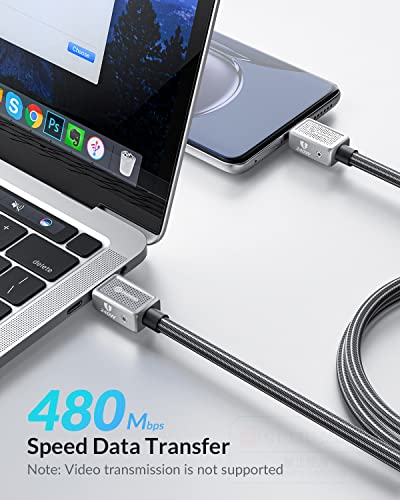 PHIXERO 240 W USB C to C Cable – Premium Zine Alloy, 3.3 Ft for High-Speed Charging & Data Transfer – Universal Compatibility for Laptops, Smartphones & Tablets – Durable & Flexible Design for Home & Office Use