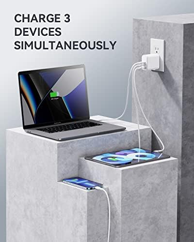 VOLTME 65 W Ga N USB C Fast Charger – Compact 3-Port Wall Charger for Mac Book Pro, Dell XPS, i Pad Pro, i Phone 14/13 Pro Max, Galaxy S22/S21, Pixel & More – Enhanced Portability & Multi-Device Charging Efficiency