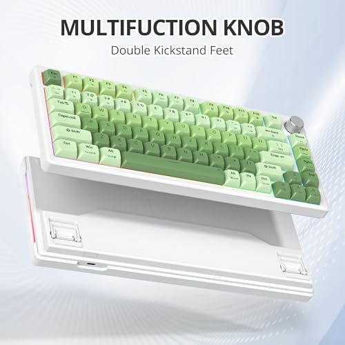 Transform Your Gaming Setup with the 75% Monster B Wired Mechanical Keyboard – 82 Keys, Gasket Mount Design, Hot-Swappable White Switches, RGB Lighting, Programmable Features for Mac/Windows – Unmatched Speed and Comfort for Gamers and Professionals