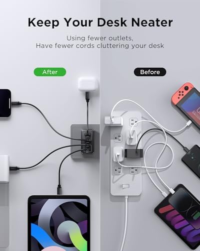 PISEN 65 W Ga N Fast Charging Block – 4-Port USB-C Wall Charger with 4 FT Cable for Mac Book, i Phone 16/15/14, Galaxy S24, Pixel 8, and Steam Deck – Ultimate Multi-Device Power Solution with Enhanced Efficiency and Compatibility