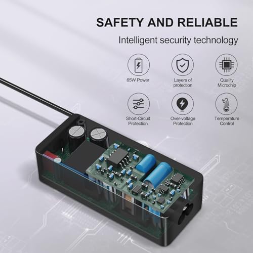 High-Performance 65 W USB-C Power Adapter for Lenovo Think Pad, Yoga, and Chromebook – Fast Charging with Enhanced Safety Features, Universal Compatibility for 45 W Models, and Reliable Dual Voltage Output