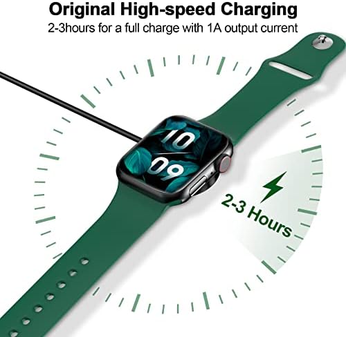 Magnetic Fast Charging Cable for Apple Watch – Portable 1.6 FT Wireless Charger Compatible with All i Watch Series Ultra/10/9/8/7/6/SE/SE2/5/4/3 – Quick Connection & Enhanced Durability for Effortless Charging