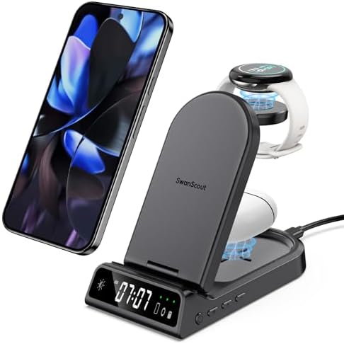 Revolutionary Multi-Device Wireless Charging Station for Samsung Galaxy S25 Series, Google Pixel 9 Pro, and Galaxy Watch – Efficient Fast Charging Hub with Advanced Safety Features for a Clutter-Free Workspace and Seamless Device Management