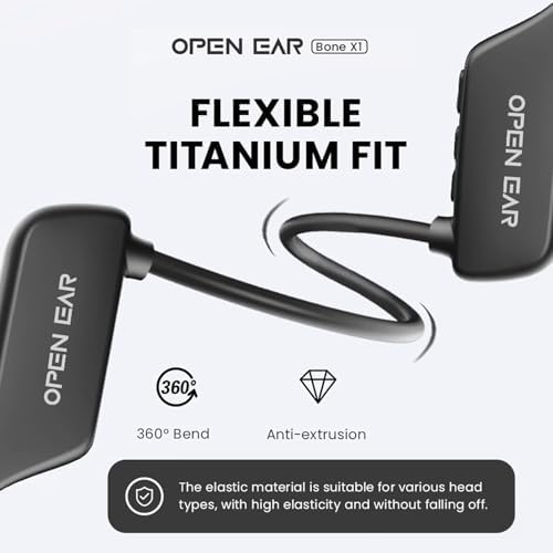 Revolutionary Bone Conduction Wireless Sport Earbuds – Open Ear Design for Enhanced Awareness and Comfort – Sweatproof Bluetooth 5.2 Headphones for Running, Gym, and Hands-Free Calls – Lightweight Ergonomic Fit for Active Lifestyles – Waterproof Technology for Ultimate Durability and Performance