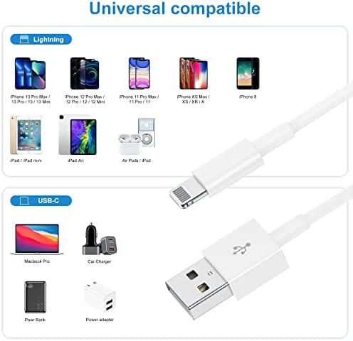 Upgrade Your Charging Game with 3-Pack 10 Ft MFi Certified i Phone Charger Cables – High-Speed USB to Lightning Power Cords for i Phone 14, 13, 12, 11 Pro Max, Mini & More – Durable, Flexible & Stylish Blue Design for Ultimate Convenience and Longevity