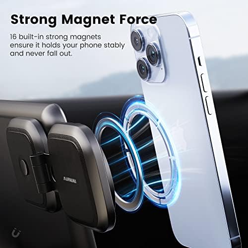 Magnetic Phone Mount for Tesla Model 3 & Y – Seamless Mag Safe Integration for i Phone 12/13/14/15 Series – Invisible Foldaway Design Enhances Interior Aesthetics – Secure, Hands-Free Navigation & Communication Accessory for Tesla Drivers – Effortless Installation, Optimized Compatibility & Unmatched Stability