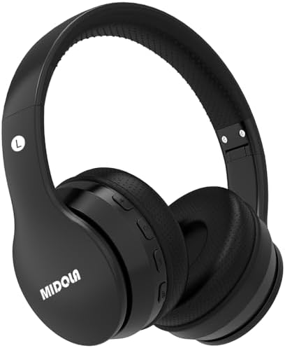 Experience Ultimate Sound Safety with MIDOLA Bluetooth 5.3 Over-Ear Headphones for Kids – Wireless Audio Bliss with Volume Control (85/110 d B), 60-Hour Playtime, and Foldable Design in Trendy Blue – Perfect for School, Travel, and Home Adventures!