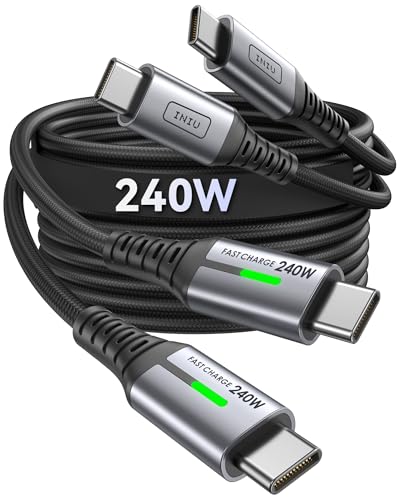 INIU USB-C Cable, [6.6ft, Blue] 2-Pack USBC Cable for iPhone 16 15 Pro Max/Plus, Samsung Galaxy S22 Ultra Note 10, Pixel 7a, MacBook, iPad, and More – Enhanced Compatibility and Speed