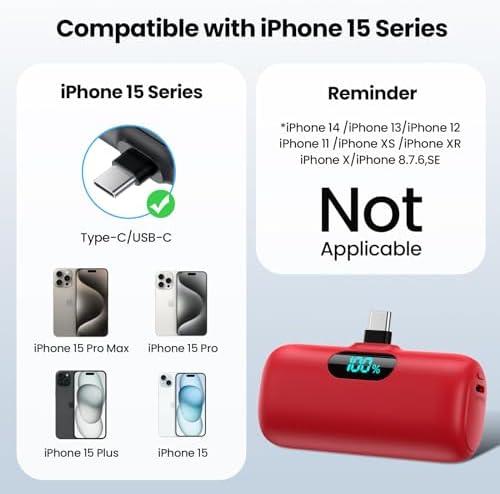 Ultra-Compact 5000 m Ah USB-C Power Bank – Fast Charging Mini Portable Charger with Built-in Connector & LCD Display – Perfect for i Phone 15, i Pad Pro, and Android Devices – Lightweight and Travel-Friendly Power Solution for On-the-Go Connectivity