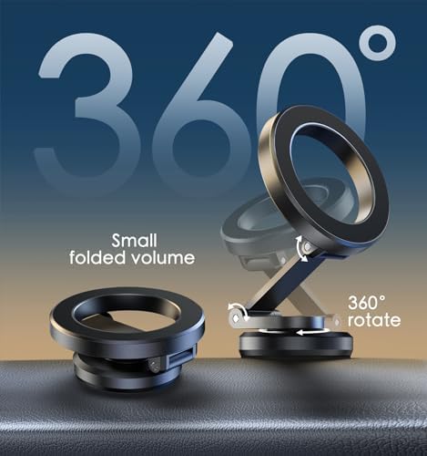 Magnetic Dashboard Phone Holder for Cars – Versatile Rotatable Mount for i Phone 15, 14, 13, 12 Pro Max Plus Mini & All Smartphones – Superior Stability for Hands-Free Navigation and Quick Access
