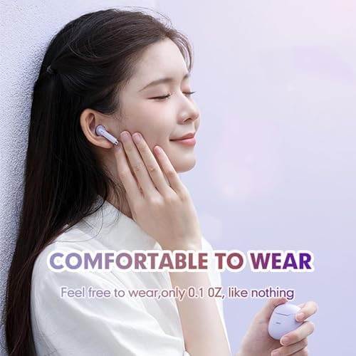 Chic Pink True Wireless Earbuds with Advanced Bluetooth 5.3 – Immersive Noise Cancellation, Powerful Deep Bass & Integrated Microphone – Waterproof Sports-Proof Design for On-the-Go Lifestyle – Perfect Fit for i Phone & Android Users – Transform Your Listening Journey Now!