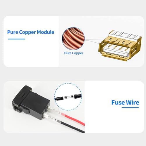 Experience Unmatched Power with the Levigo Dual Port Car Charger – 5 V 4.2 A Rapid Charging Solution for Toyota Vehicles Featuring LED Voltmeter Display and Integrated Power Control Switch, Ideal for 12/24 V Compatibility and Seamless Device Connectivity on-the-Go