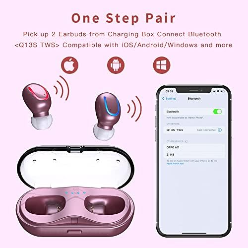 Experience Unmatched Comfort with True Wireless Earbuds for Small Ears – Bluetooth 5.1 Headphones with 48-Hour Playtime, IPX7 Waterproof Rating & Noise Cancelling Mic – Perfect for i Phone, Samsung & Galaxy Users – Stylish Rose Gold Design for Men and Women
