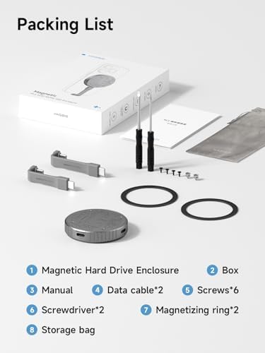 Revolutionize Your Storage with Hagibis Magnetic M.2 2230 NVMe SSD Enclosure – Ultimate USB-C 3.2 Gen2 Adapter for i Phone 16, 15 Pro Max, Mac Book, i Pad Pro & Android Devices | Lightning-Fast 10 Gbps Data Transfer, Durable Aluminum Design & Portable Convenience for On-the-Go Users