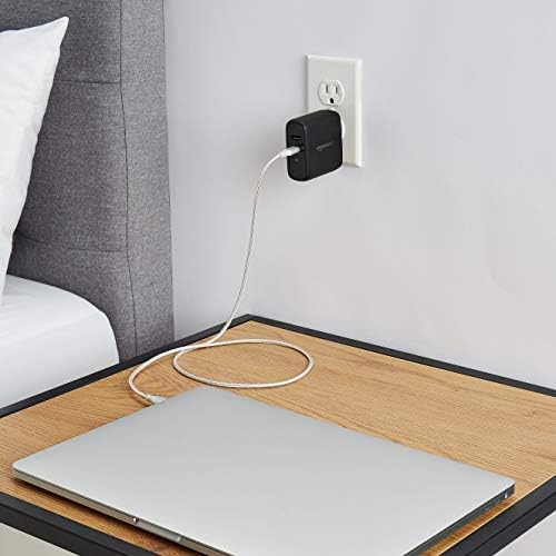 Amazon Basics 65 W Ga N USB-C Wall Charger – High-Speed Power Delivery Adapter for Laptops, Tablets & Smartphones, Compact & Foldable Design for Ultimate Portability, Efficient Charging Solution in Sleek Black Finish