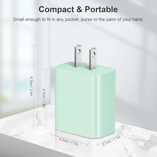 Compact 20 W USB C Wall Charger Set – Fast Charging 4-Pack in Stylish Purple for i Phone 16, Samsung, and Android Devices – Ultimate Portability and Efficiency for On-the-Go Power Needs