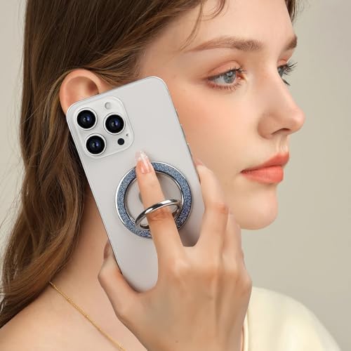 Glamorous Guppy Magnetic Phone Ring Holder – 360° Rotating Glitter Grip for i Phone 12-16 Pro Max – Stylish Mag Safe-Compatible Accessory for Enhanced One-Handed Control – Elevate Your Mobile Experience with Secure Stability and Chic Design