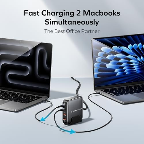 Ultimate MOMAX USB C Charging Station 100 W – Advanced Ga N III Technology for Fast Power Delivery & Quick Charge 3.0, 4-in-1 Hub with 6.56 ft Cord – Perfect for Mac Book Pro, i Phone, and More – Smart Protection & Enhanced Compatibility for Home and Office