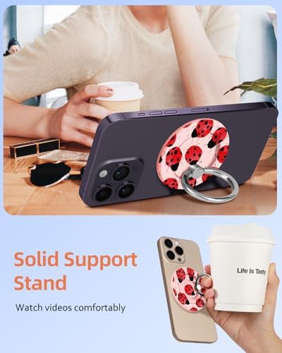 Magnetic Phone Grip Holder for i Phone – Adjustable Mag Safe-Compatible Finger Ring Stand with Fun Designs for Secure Selfies and Video Calls – Lightweight, Durable, and Removable Accessory to Elevate Your Smartphone Experience