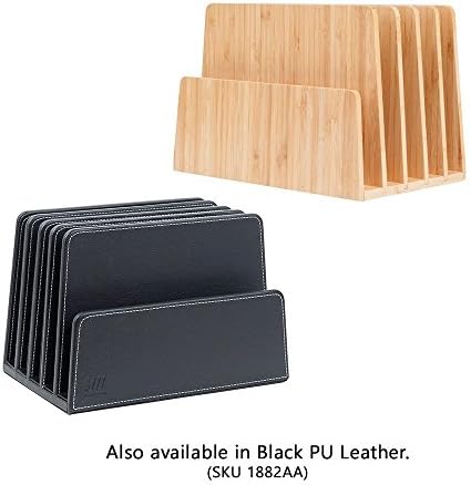 Eco-Conscious Bamboo Multi-Device Organizer: Five-Slot Desk Solution for Laptops, Tablets, and Smartphones – Streamlined Charging & Tidy Cable Management for a Sophisticated Workspace, Lightweight & Travel-Friendly