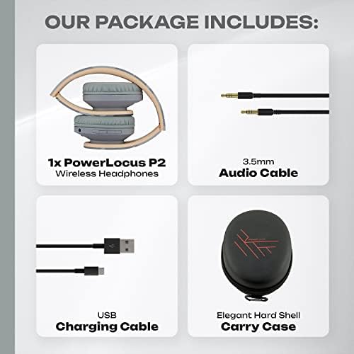Unleash Exceptional Audio Quality with Power Locus Wireless Bluetooth Over-Ear Headphones – Lightweight, Foldable Design with Luxurious Memory Foam Ear Cushions, Integrated Microphone, Multi-Device Compatibility, Micro SD/TF Card Support & FM Radio – Perfect for Noise Cancellation, Effortless Connectivity, and All-Day Comfort for i Phone, Android, PC, Tablet, and TV Users