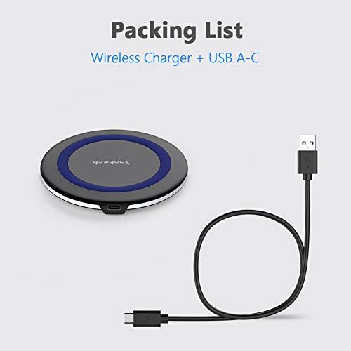 Yootech 10 W Max Fast Wireless Charging Pad – Universal Compatibility for i Phone 16 Series, Samsung Galaxy S22/S21/S20, and Air Pods Pro 2 – Sleek, Compact Design with Advanced Safety Features – Efficient Charging Solution for Home, Office, and Travel – Tangle-Free Power Experience without AC Adapter – Perfect for Modern Lifestyles