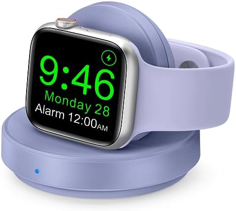 Sleek Sky Blue Portable Magnetic Charging Dock for Apple Watch – Fast Wireless Charger with Nightstand Mode, Compatible with Series 10, 9, 8, 7, SE, 6, 5, 4, 3, 2, Ultra 2 – Travel-Friendly Design with Premium Charging Cable for Effortless Power and Style