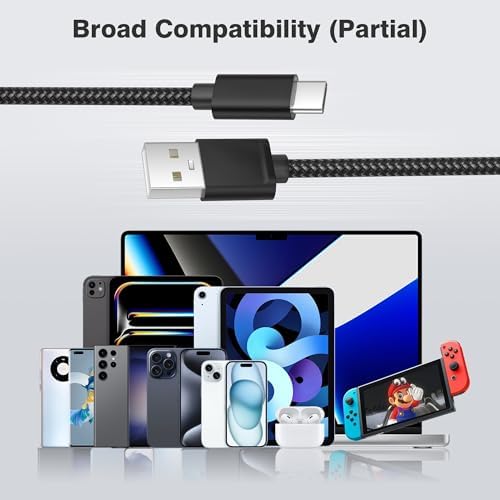 Versatile Elebase USB C Charger Cable Trio – 1.5/3.3/6.6 FT Fast Charging Cords for i Phone 15/16 Max, Samsung Galaxy S8-S24, and Motorola Devices – Durable, Tangle-Free Design for Rapid Data Transfer and Enhanced Compatibility