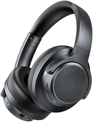 Elevate Your Sound Experience with FIO MOTUS Bluetooth Over-Ear Headphones – Unmatched 130-Hour Battery Life, Advanced Noise Cancellation, Custom EQ for Personalized Deep Bass, and High-Resolution Audio Quality – Perfect for Travelers and Home Office Users Seeking Comfort and Effortless Wireless Connectivity