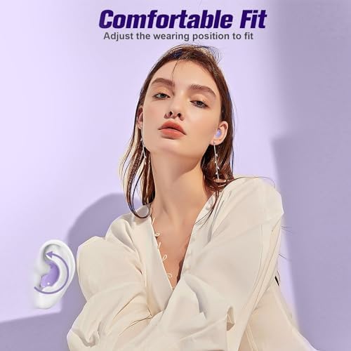 Ultra-Comfortable Wireless Earbuds for Side Sleepers – Discreet Purple Sleep Headphones with Enhanced Bluetooth for Effortless Connectivity, Lightweight Design for Blissful Rest, Perfect for Relaxing Sounds and Guided Meditations, Experience Serene Sleep with Tiny, Invisible Earbuds