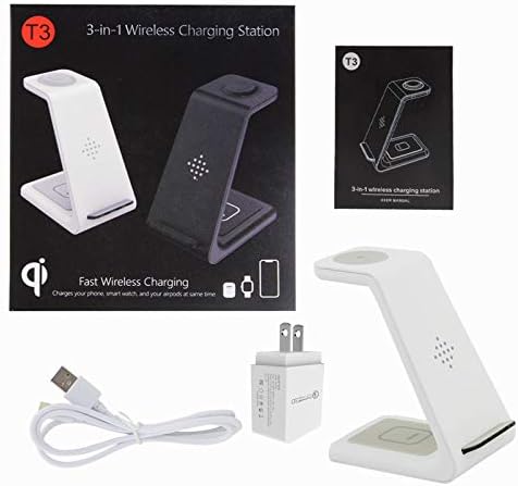Revolutionary 3-in-1 Qi-Certified Fast Wireless Charging Station for Samsung Devices – Ultimate Portable Charger for Galaxy S20, Note 10, S9, S8 & Galaxy Watch – Sleek, Compact Design for Effortless Multi-Device Charging and Superior Compatibility