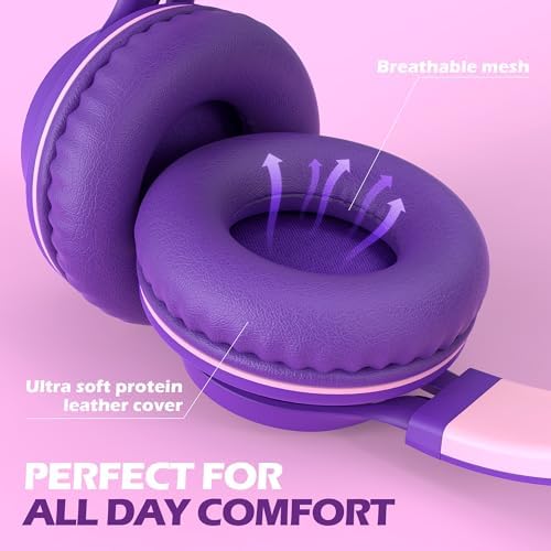 Premium AILIHEN C8 Kids Wired Headphones – Foldable On-Ear Design with Adjustable Volume Control and Built-In Microphone for Safe Listening – Perfect for School, Travel, and Home Use (Black/Blue) – Exceptional Sound Quality for Young Audiophiles and Learning Environments