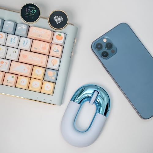 Charming Macaron Dual Mode Wireless Charging Mouse – Sweet Donut Design for Effortless Travel, Silent Operation & 1200 DPI Precision – Perfectly Compatible with PC, Mac & Laptops (Pink) – Elevate Your Workspace with Style and Functionality